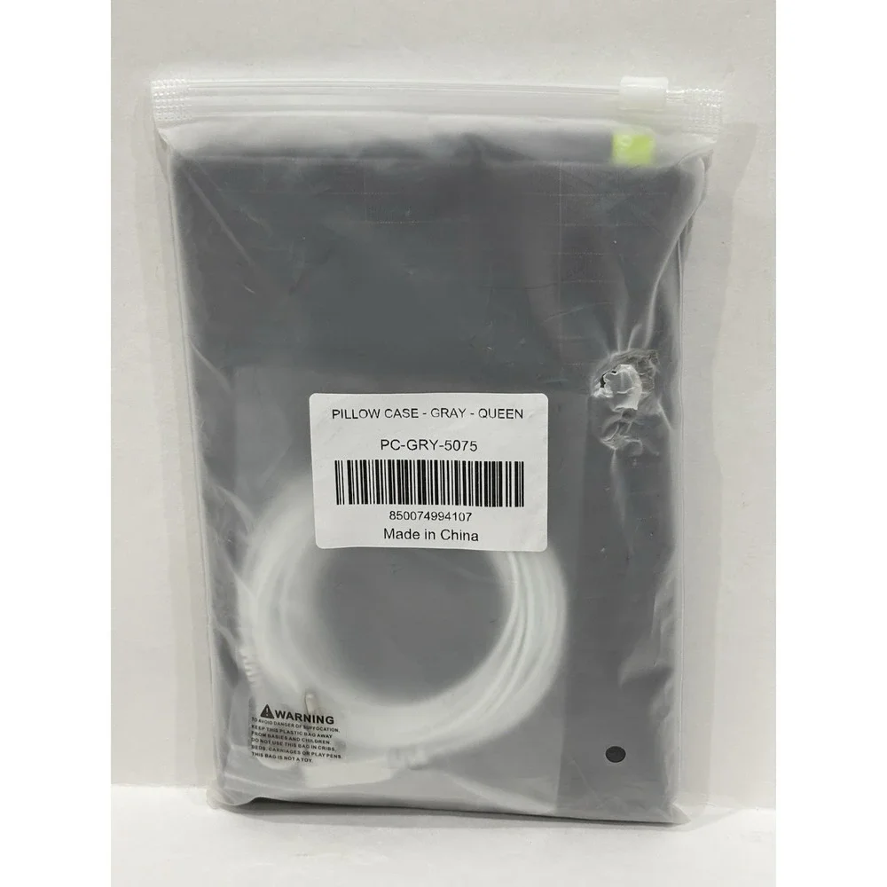 The Grounding Co. Gray Queen Pillowcase New in Package PC-GRY-5075